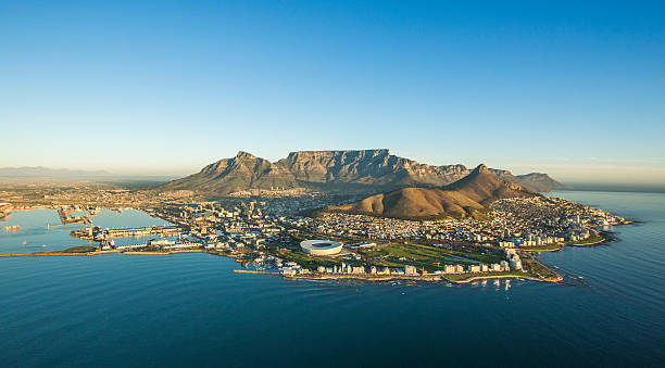 Cape Town aerial view with Table Mountain